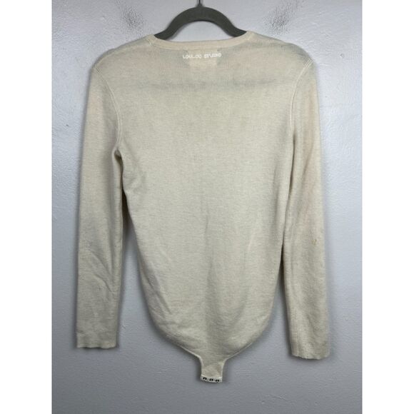LouLou Studio Cream Cashmere Pullover Bodysuit Sweater Top Women's Size XS - Picture 5 of 9